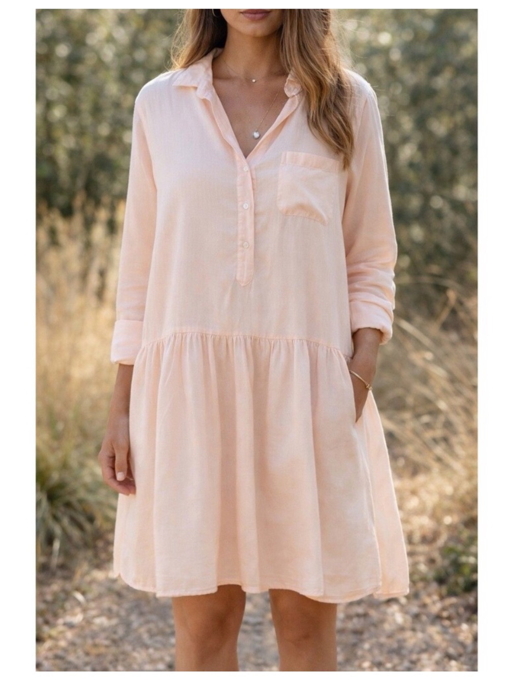 Grayson by Frank & Eileen Pink Cotton Collared Henley Change Maker